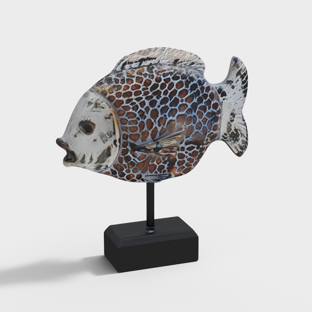 Spotted Fish Low-Poly 3D Model – Vibrant Underwater Design