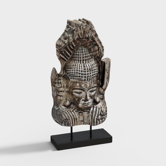 Low-Polygon Ancient Egyptian Mask 3D model