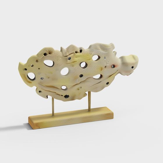 Organic Sculpture 3D Model with Unique Low Polygon Design
