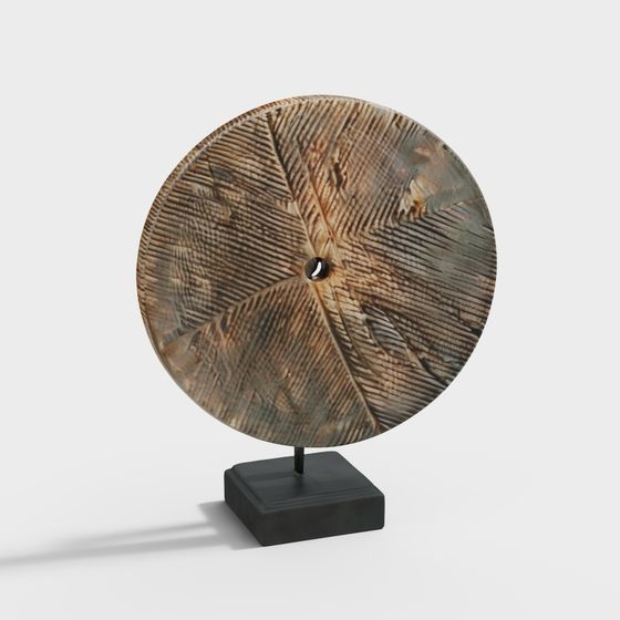 Ancient Wood Ring Disk 3D model