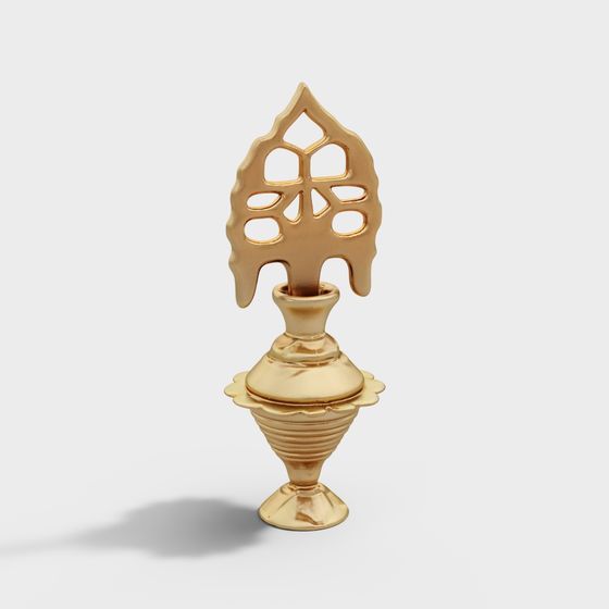Elegant Gold Candle Holder 3D model