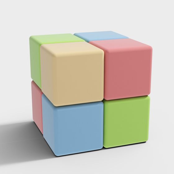 Colorful Cubes 3D model