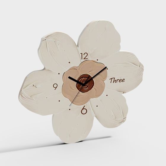 Floral Timepiece 3D model