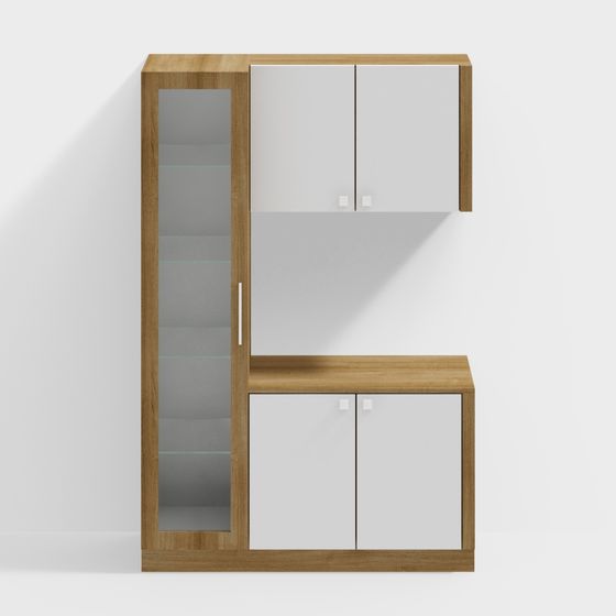 Stylish Urban Corner Storage Cabinet 3D model