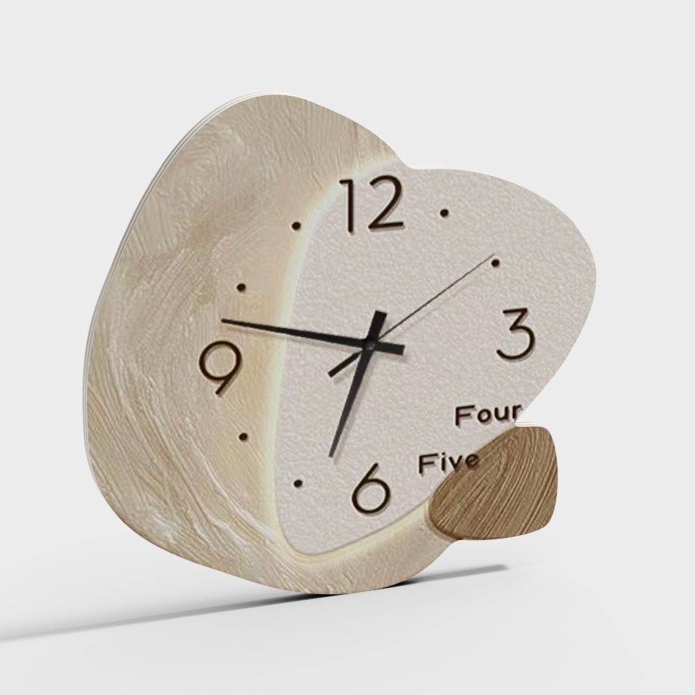Cream Wind Children's Clock