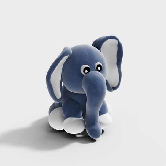 Cute Low-Poly 3D Elephant Model