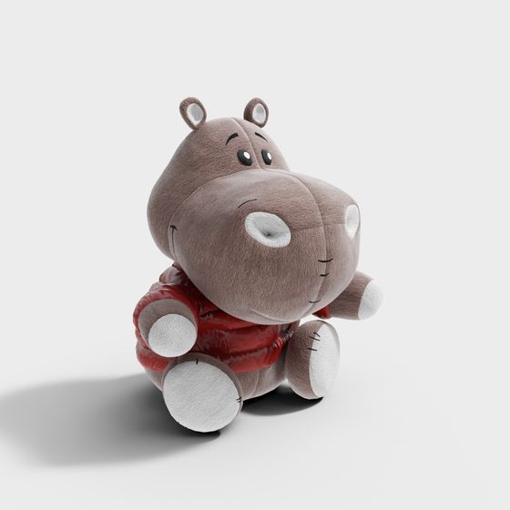 Adorable Hippo 3D model for Playful Projects