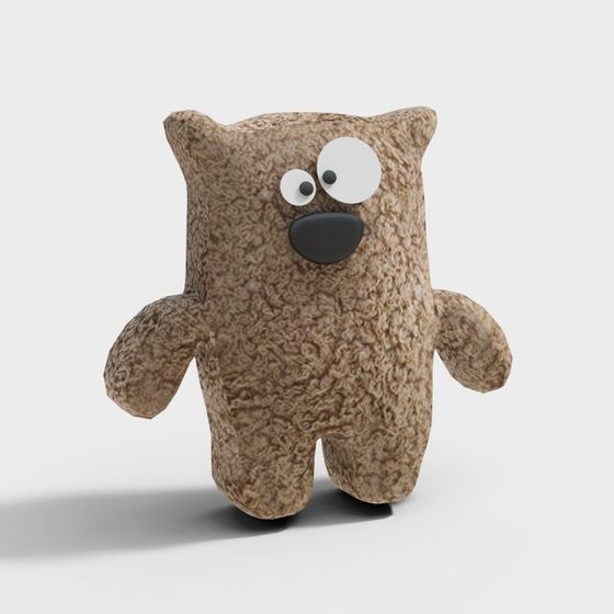 Adorable Soft Bear Low-Poly 3D model