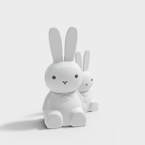 Charming Low-Poly Rabbit 3D Model for Creative Projects