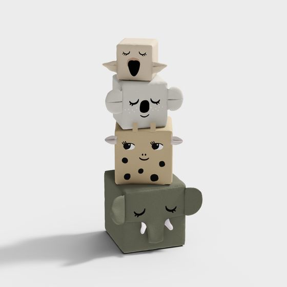 Cubic Animal Stack 3D model