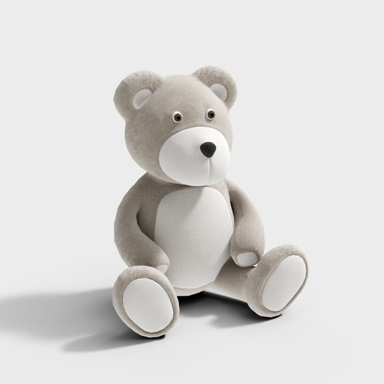 Charming Plush Bear 3D model for Kids