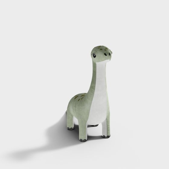 Charming Low-Poly Green Dinosaur 3D Model