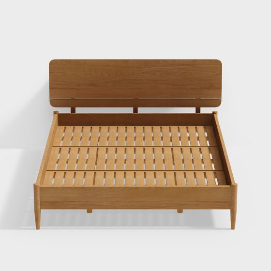 Elegant Low-Poly Bed Frame 3D Model