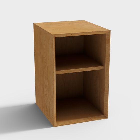 Elegant Wooden Bookshelf 3D Model for Versatile Spaces