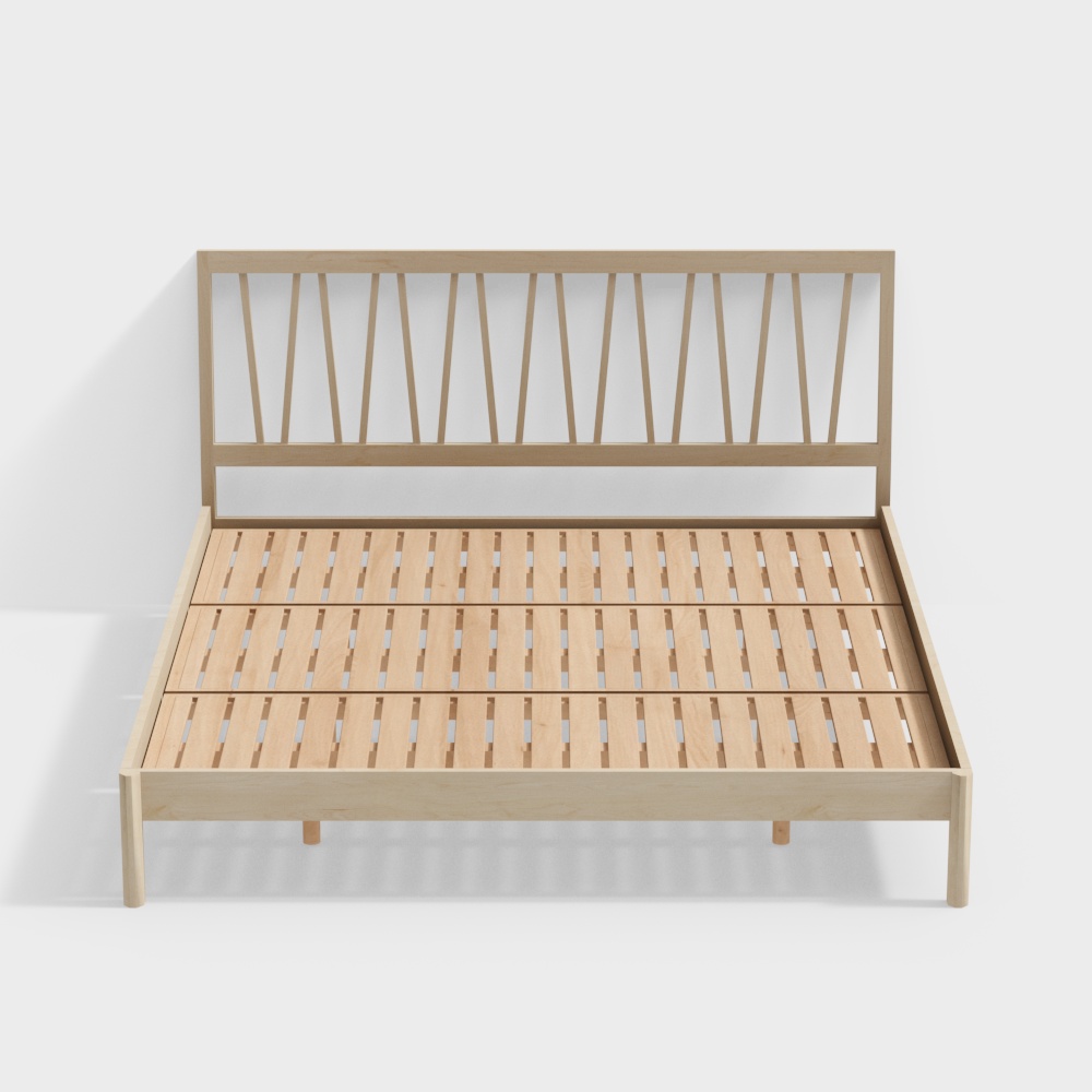 Shan Nian Mu Zuo Nood Bed Frame Hard Maple