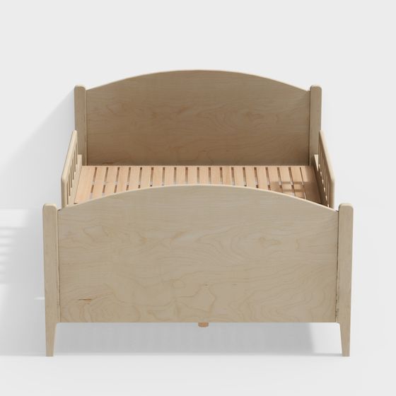 Charming Low-Poly Bed 3D Model