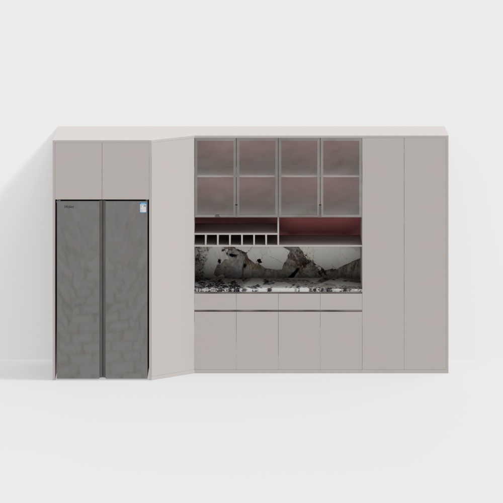 角のあるモダンワインキャビネット