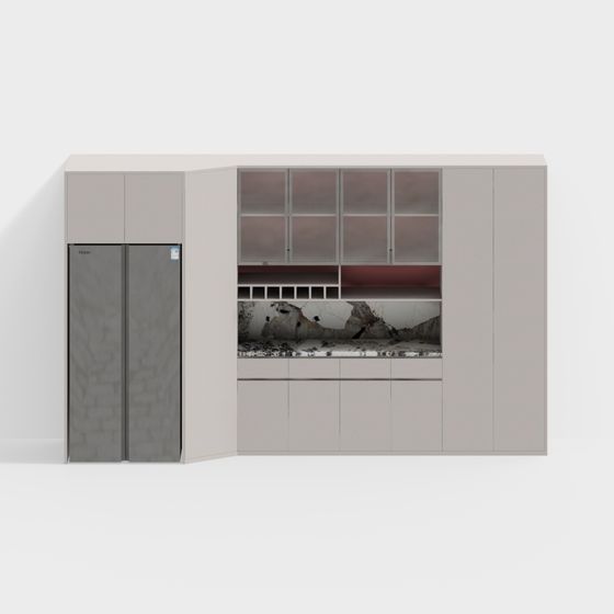 角のあるモダンワインキャビネット