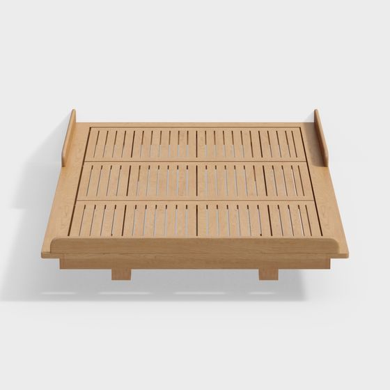Stylish Wooden Tray 3D model for Creative Projects