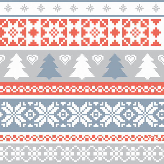 Christmas Fair Isle Wallpaper 3D Model in Gray