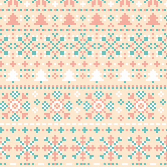 Pink Christmas Fair Isle Wallpaper 3D Model