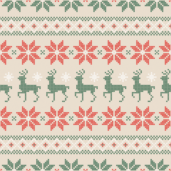 1000x1000 Christmas Fair Isle Wallpaper in Beige