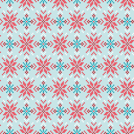 Christmas Pink Fair Isle Wallpaper 1000*1000 3D Model