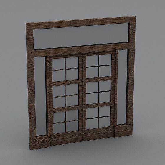 Charming Low-Polygon Wooden Frame Window 3D model