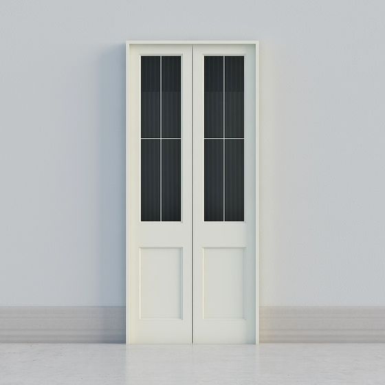 Elegant Glass Double Door 3D model