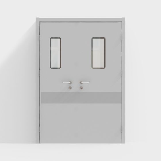 Stylish Industrial Double Door 3D model