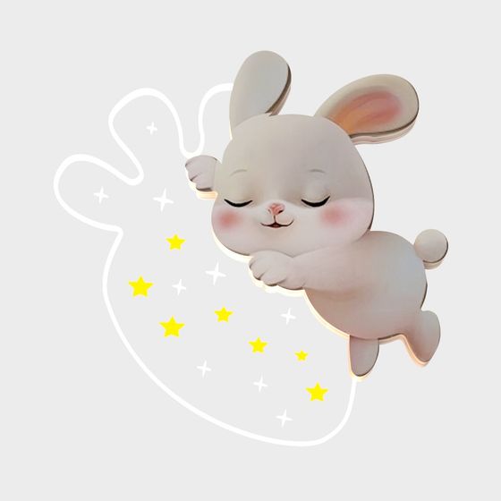 Adorable Bunny 3D Model Against a Night Sky