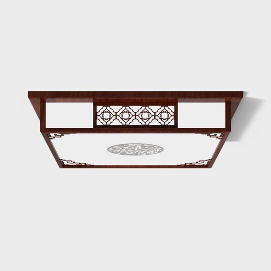 Vintage Wooden Coffee Table 3D model