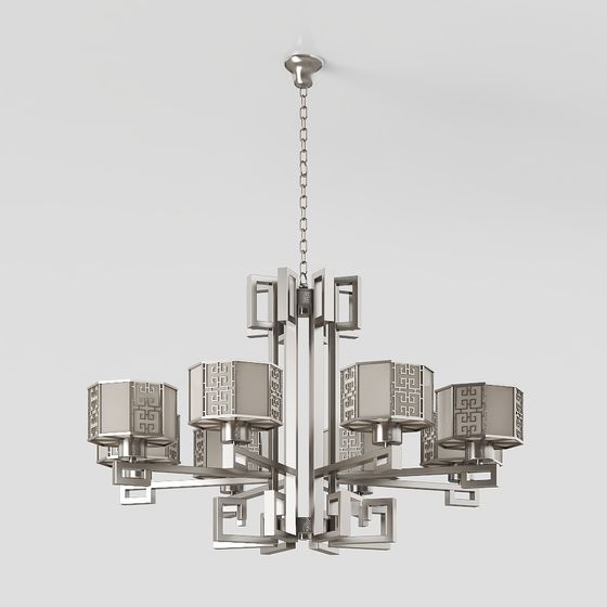 Art Deco Chandelier 3D model
