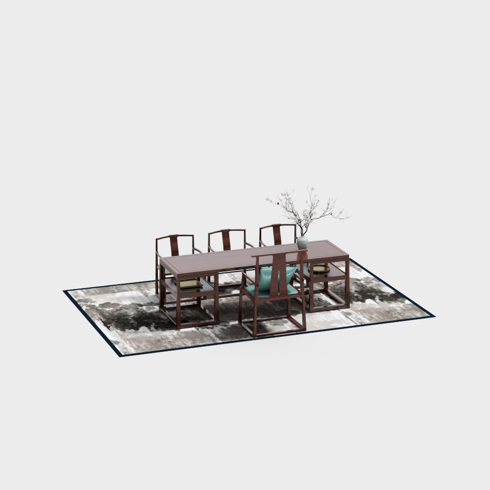 Chinese-Style Hospital Pharmacy Tea Table Set