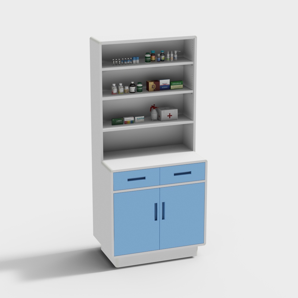 Modern Hospital Dressing Room Pharmacy Medicine Cabinet Tall Cabinet Without Doors