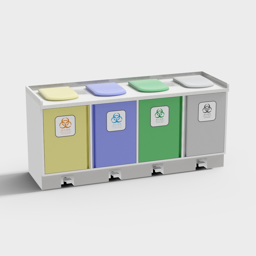 Gabinete de clasificación de residuos médicos para la sala de vestuario de hospitales modernos