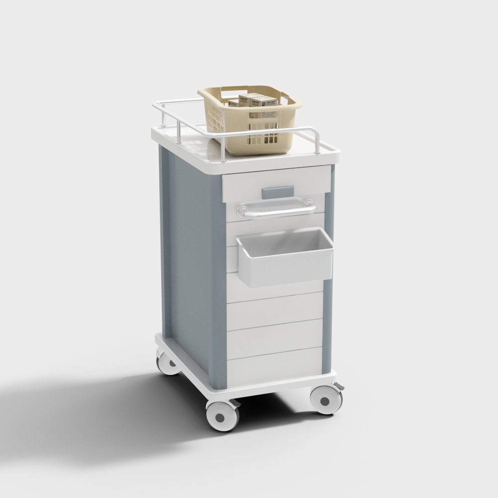 ตู้ยาเคลื่อนที่ในห้องแต่งตัวโรงพยาบาลทันสมัย