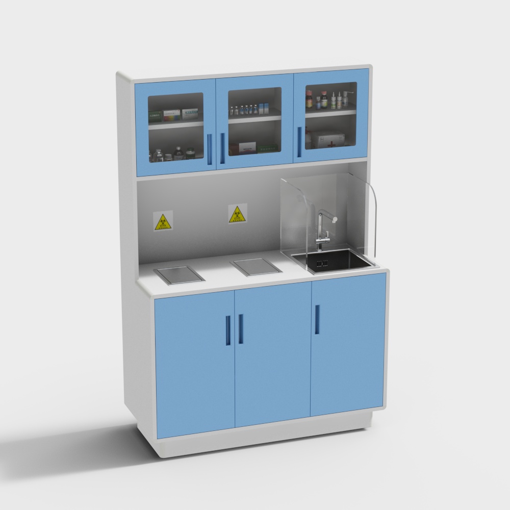 Stylish Low-Poly Laboratory Cabinet 3D model