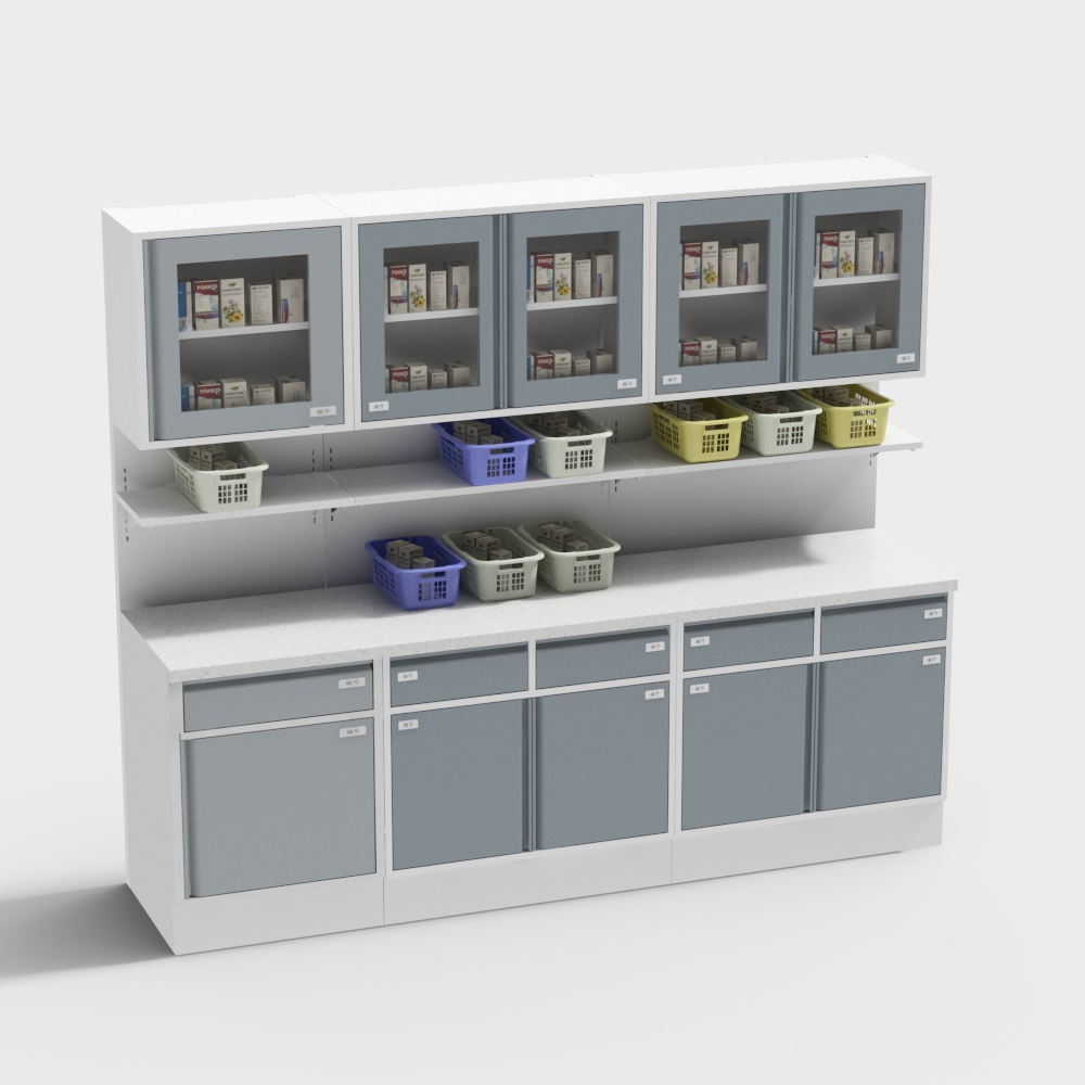 Modern Hospital Dressing Room Medicine Cabinet - Three Sets