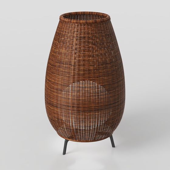 Handwoven Rattan Vase 3D model