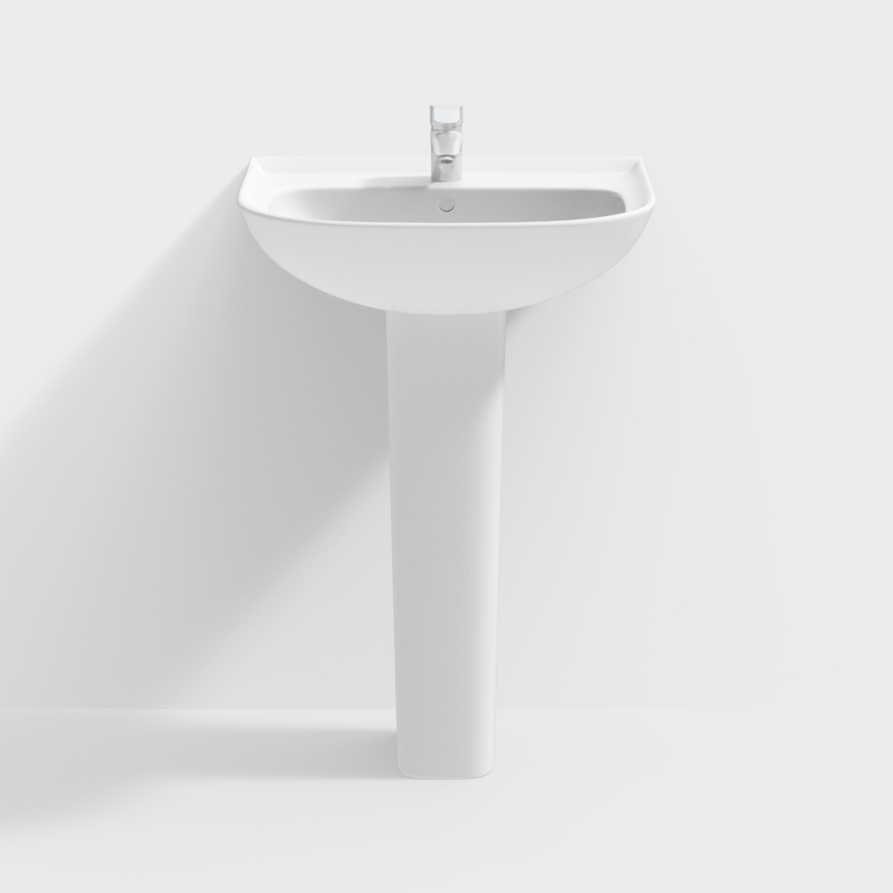 Minimalist Pedestal Sink 3D model
