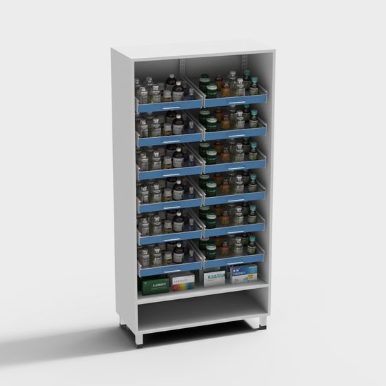 Realistic Medical Cabinet 3D model for Modern Interiors