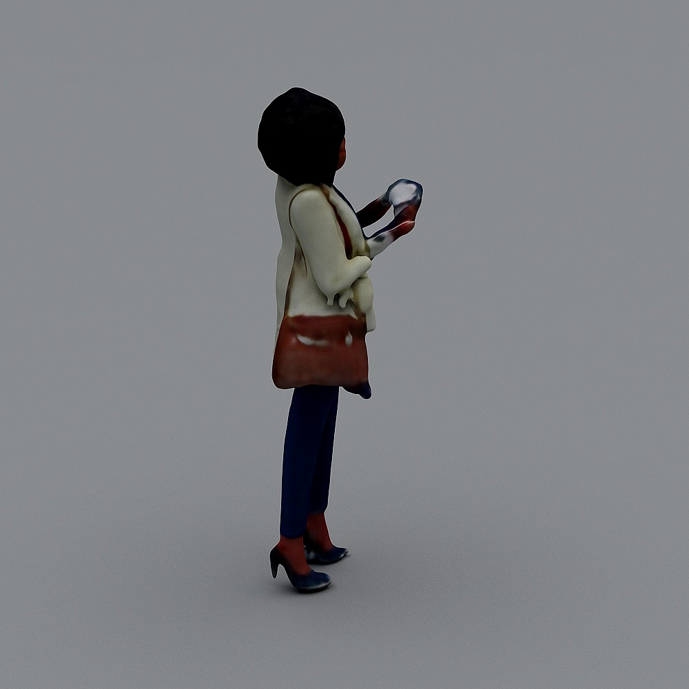 Stylish Low-Poly Female 3D Model for Modern Projects