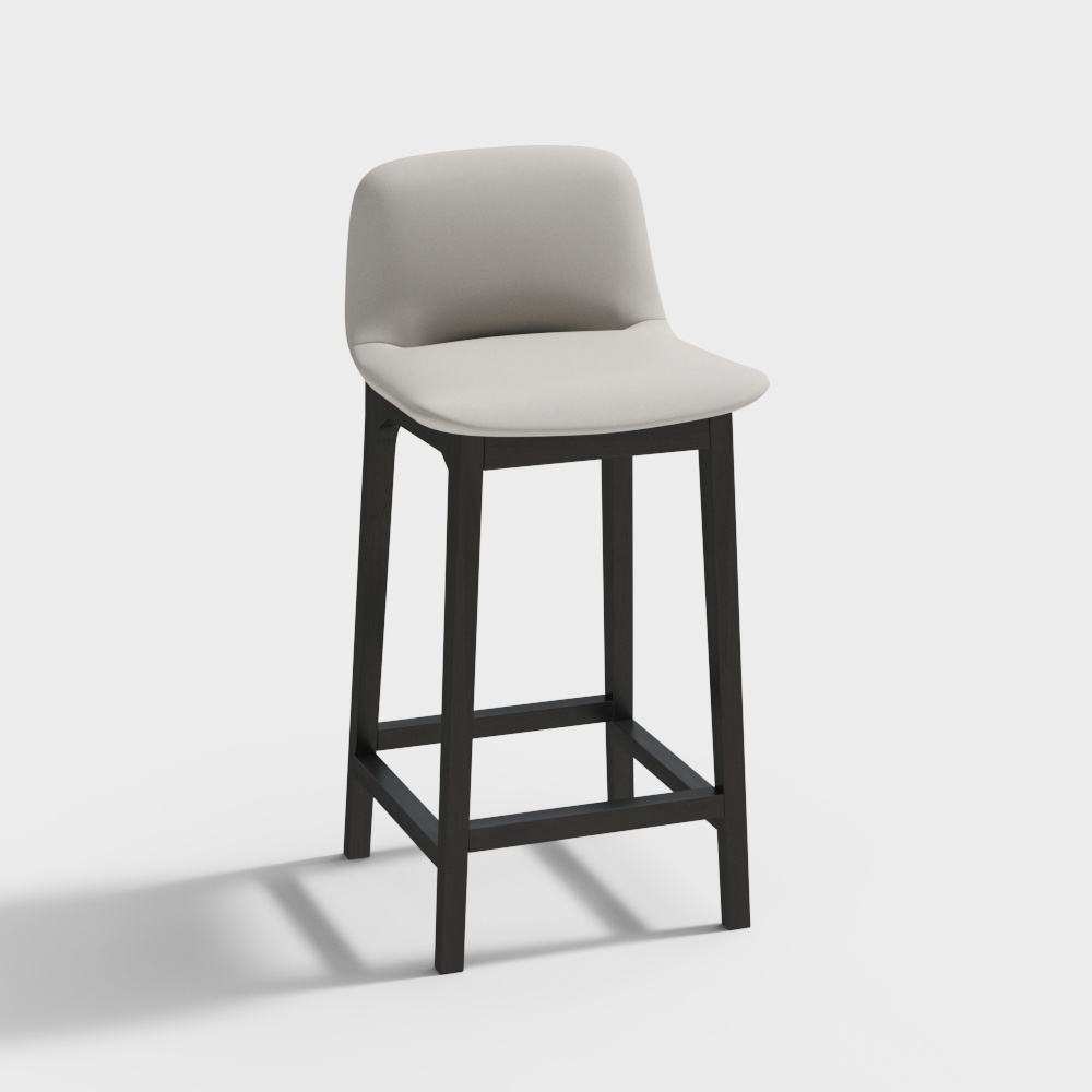 Snio X3 Comfort Series Solid Wood Bar Stool - Cream High Stool
