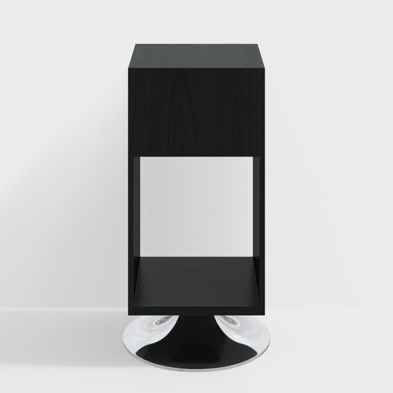 Elegant Black Wood and Metal Table 3D model