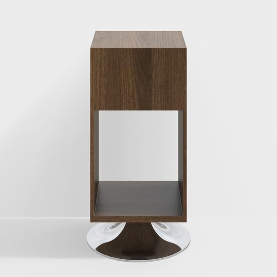 Minimalist Wooden Side Table 3D model