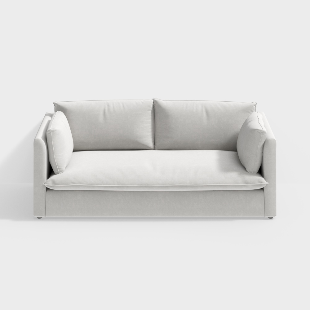 Sofa Bed - Foldable and Pull-Out Multi-Functional Sofa - Off-White Fabric