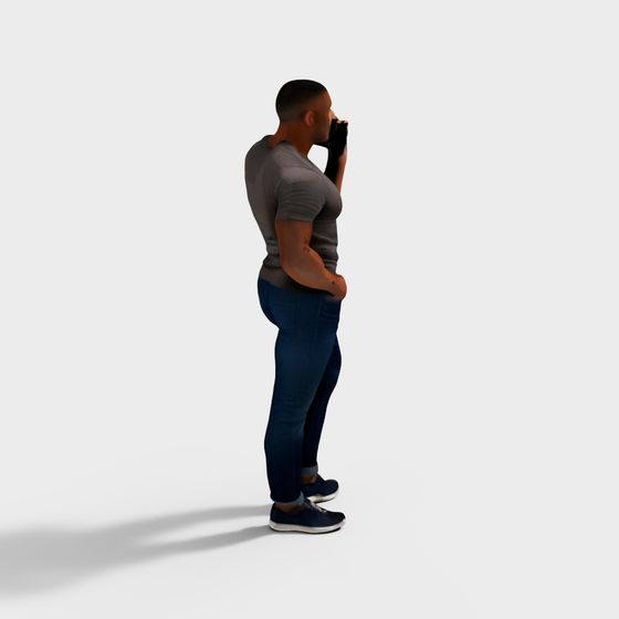 Stylish Low Poly Male Figure 3D Model