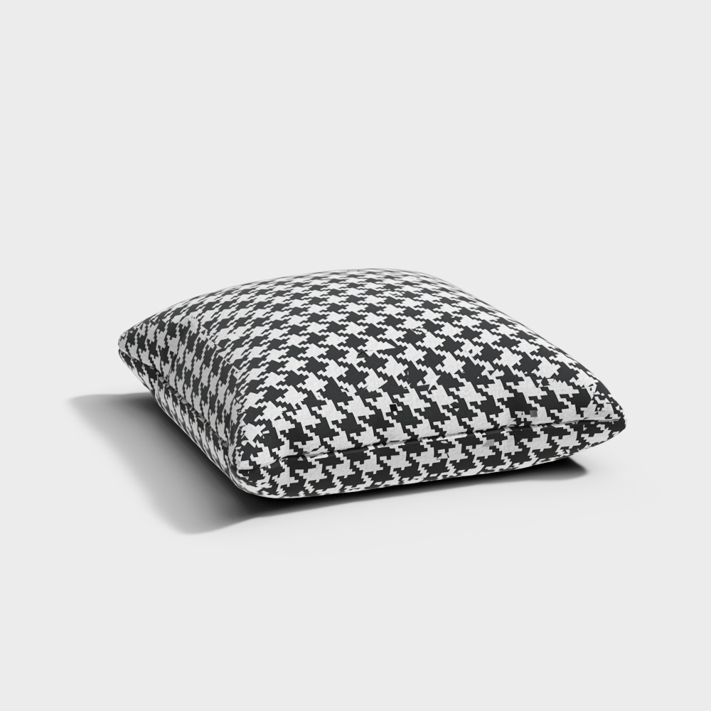 Coussin à carreaux noir et blanc moderne