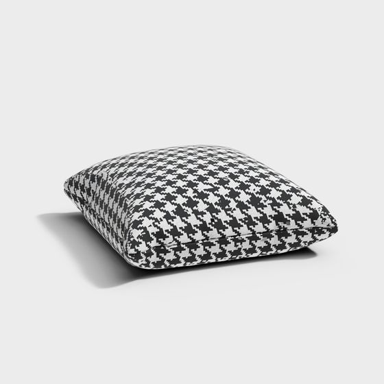Coussin à carreaux noir et blanc moderne